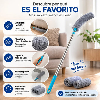 Limpiador Delgado con Cabezal Flexible y Lavable 2x1