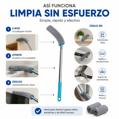 Limpiador Delgado con Cabezal Flexible y Lavable 2x1