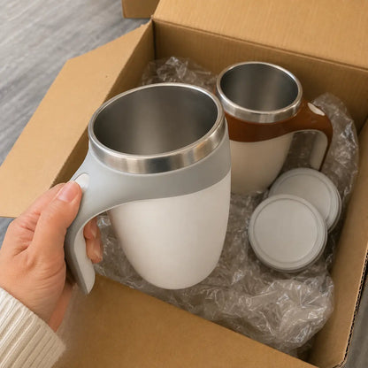 Taza De Cafe Inoxidable Automezclable