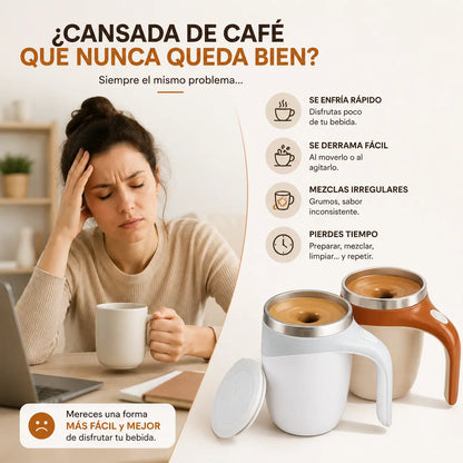 Taza De Cafe Inoxidable Automezclable