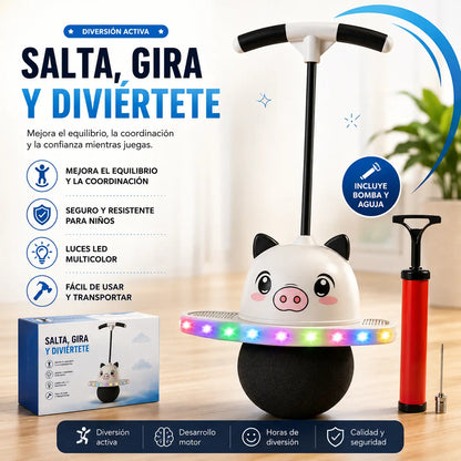 Juguete Saltarín Para Niños con luces led + regalo de inflador