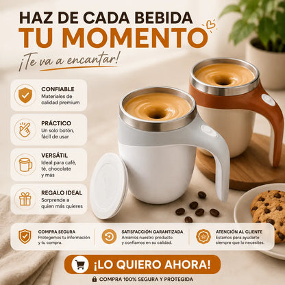Taza De Cafe Inoxidable Automezclable