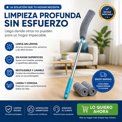 Limpiador Delgado con Cabezal Flexible y Lavable 2x1