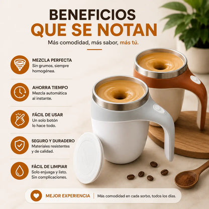 Taza De Cafe Inoxidable Automezclable